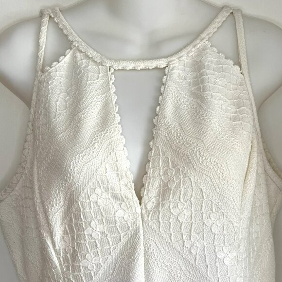 FREE PEOPLE SIZE 10 IVORY WHITE LACE FIT & FLARE SKATER DRESS - Picture 9 of 16